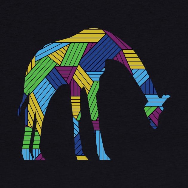 Funny giraffe colorful tshrit by thefriendlyone